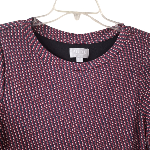 Pure Collection Sz 8/10 Crew-neck Long-Sleeve Tie-Front Lined Jersey Midi Dress - Picture 8 of 16